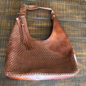 Patricia Nash Amaya hobo woven leather shoulder bag purse